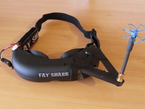 fatshark de óculos proteção antena titular r c veículos montagem da atitude dominator rx sma 3d print model - Mito3D