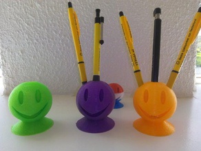 grote prof dr smiley office pen houder gezicht 3d print model - Mito3D