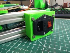 case power inlet switch kossel 2020 3d printer parts 3d print model - Mito3D