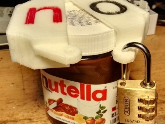 nutella cap lock containers chocolate hazelnut jar lid protect 3D print model - Mito3D