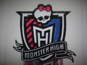 monster high logo du bouclier de la mode 3d Le 3d print model - Mito3D