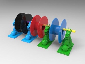 dragon filament houder 3d de printer accessoires filamentchallenge garenkloshouder 3d print model - Mito3D