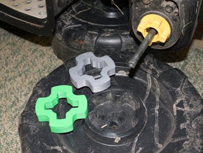 kids ride-on tractor wheel dampercouplerinsert mechanical toys john deere ride toy coupler insert 3d print model - Mito3D