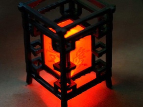 de estilo japonés la lámpara vela del led decoración 3dprintable Impresora 3d arduino el láser oriental 3d print model - Mito3D