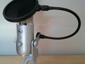 blue yeti microphone pop support du filtre l'audio mic bleu 3d print model - Mito3D