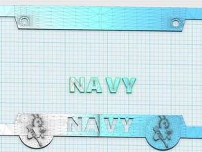 navy license plate signs logos 3d print model - Mito3D