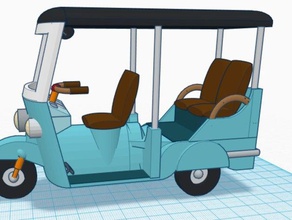 tuk 3d la impresión auto eléctrico de gas india rickshaw vehículo 3d print model - Mito3D