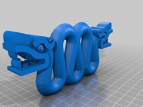 asteca dupla de cabeças serpente esculturas astecas cabeça duplo cobra 3d print model - Mito3D