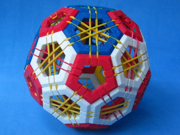 afgeknotte icosaëder puzzel puzzels 3d-puzzel icosaedron 3D print model - Mito3D