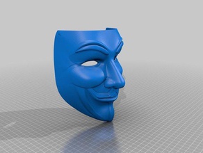 maschera di guy fawkes il costume anon vendetta 3d print model - Mito3D