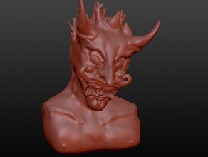 demon eyes kyo creatures crazy flaming head 3d print model - Mito3D