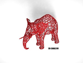 cansado rojo de elefante estilo voronoi matemáticas arte 3d print model - Mito3D