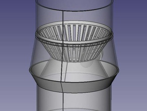 water rain barrel diverter 80mm19mm vertical pipe- inserto scarico acqua piovana 80mm19mmper discendenti verticali outdoor garden 3d print model - Mito3D