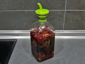 zeytinyağı pompa tabanca mutfak yemek şişe cayenne chili biber red hot peppers 3d print model - Mito3D