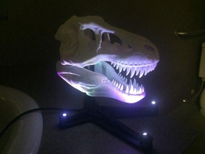programmable éclairé t-rex de base sculptures adafruit bijou neopixel pro 3d print model - Mito3D
