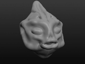 mutant fish head sculptures 3d print model - Mito3D