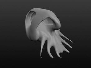 alien squid skull sculptures 3d print model - Mito3D