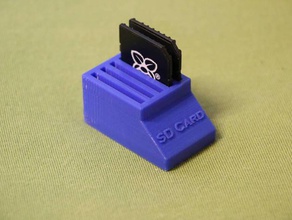 simple 5 slot sd-card holder 3d printer accessories sd card 3d print model - Mito3D