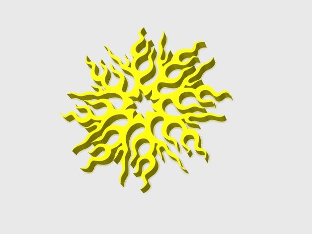 star zon de kunst amulet sleutelhanger geel 3D print model - Mito3D