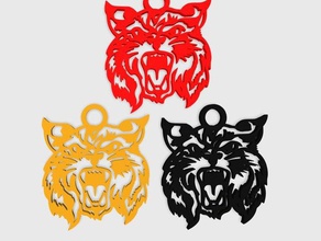 bobcat Anahtarlık moda amulet hayvan serin kedi kırmızı sarı 3d print model - Mito3D