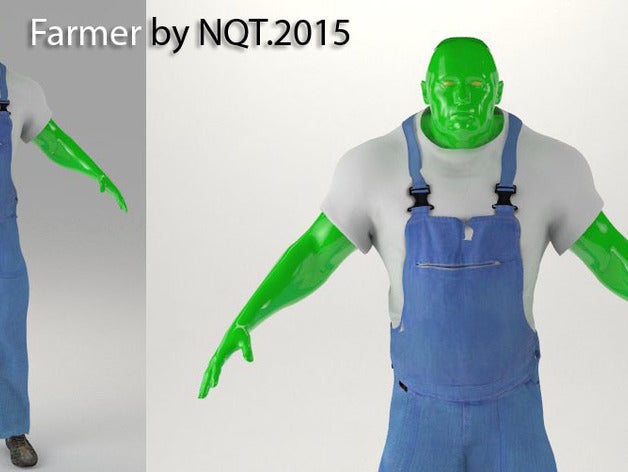 el agricultor personas humanos humanoide robot 3D print model - Mito3D