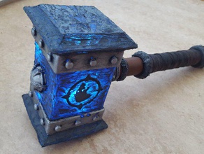 doomhammer props led petg thrall warcraft wow 3d print model - Mito3D