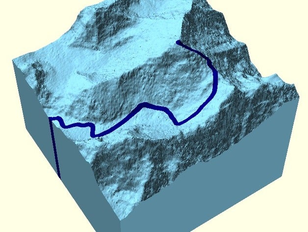 everest 1953 via di salita doppio colore sport all'aperto Rilievo 3d della mappa dualstrusion estrusore doppia estrusione la geografia hillary montagna topografia il monte nasa srtm norgay sollevato soccorso 3D print model - Mito3D