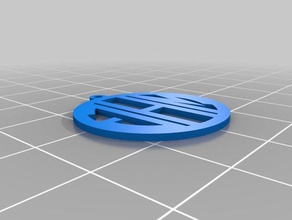 monogram keychain 1 jewelry customized 3d print model - Mito3D