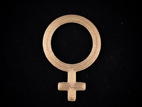cuivre femelle symbole de vénus 3d l'impression les tests métal 3d print model - Mito3D