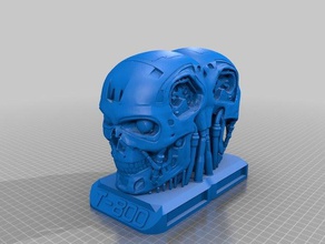 dubbele t800 schedel 3d het afdrukken ja man 3d print model - Mito3D