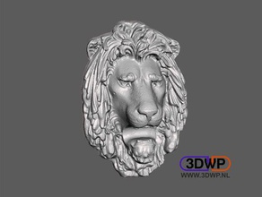lion head wall hanger sculpture 3d scan scans replicas 123d 123dcatch catch animal meshmixer statue mounted 3d print model - Mito3D