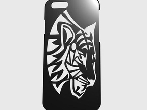 iphone 6 tribal tigre art animal gros chat cas les gadgets iphone6 de l'iphone téléphone mobile 3d print model - Mito3D
