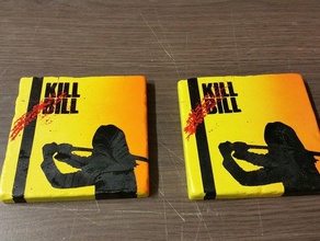 kill bill marble coaster signs logos drink painted 3d print model - Mito3D