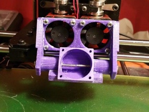 rigidbot duel extruder fan holder 3d printer parts 3d print model - Mito3D