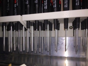 wiha screwdriver rack 28-hole 4x7 tool holders boxes organizer workbench 3d print model - Mito3D