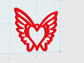 kalp kanat sinek aşk kırmızı 3d print model - Mito3D