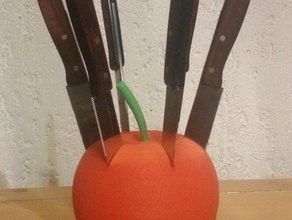 mela porta coltelli famiglia apple coltello stand ceppo supporto 3d print model - Mito3D