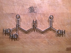 glyphosate biology molecule structural formula 3d print model - Mito3D
