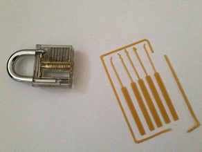 lock pick set kaart de hand gereedschappen business card lockpick lockpicking puzzel snapout 3d print model - Mito3D