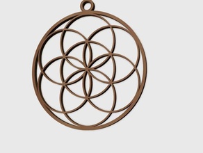 flor da vida pingente a arte Arte 3d legal é fácil de impressão geométricas geometria jóias sagrado sagrada 3d print model - Mito3D