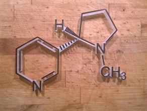 nicotine biology molecule structural formula 3d print model - Mito3D