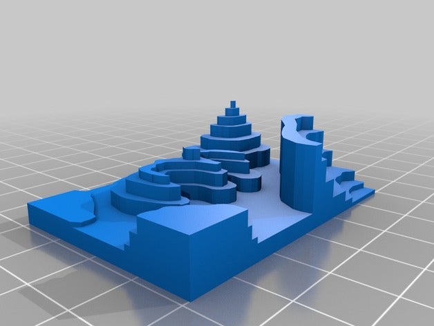 mapa de contorno aprendizaje geografía 3D print model - Mito3D