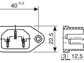 kossel power supply connector 3d printer accessories c14 delta mini panel v-slot 3d print model - Mito3D