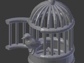 free bird ciondolo gioielli gabbia 3d print model - Mito3D