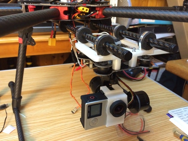 dys 3 assi gimbal gopro tarocchi rail adapter rc i veicoli drone tarot 680 pro 3D print model - Mito3D