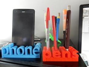 phone holder organization desktop stand 3d print model - Mito3D