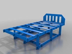 tek kişilik yatak ev odası kamp 3d print model - Mito3D