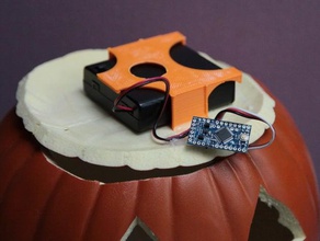 pumpkin battery clip 4aa holder decor jack-o-lantern tea light candle 3d print model - Mito3D