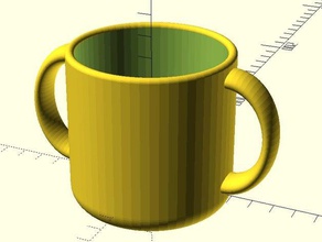 customizable 2-handled cup kitchen dining coffee mug customizer drinking glass 3d print model - Mito3D