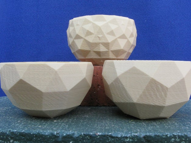 tre strettamente correlati ciotole per la matematica art openscad 3D print model - Mito3D